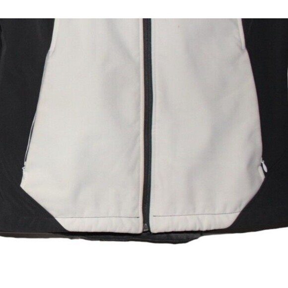 FREE COUNTRY Jacket Fleece Lined Removable Hood White/Black Lightweight Size M - Picture 3 of 10